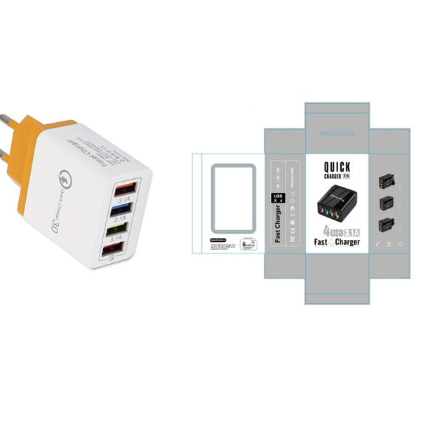 USB Charger Quick Charge 3.0 4 Phone Adapter For Tablet Portable Wall Mobile Charger Fast Charger