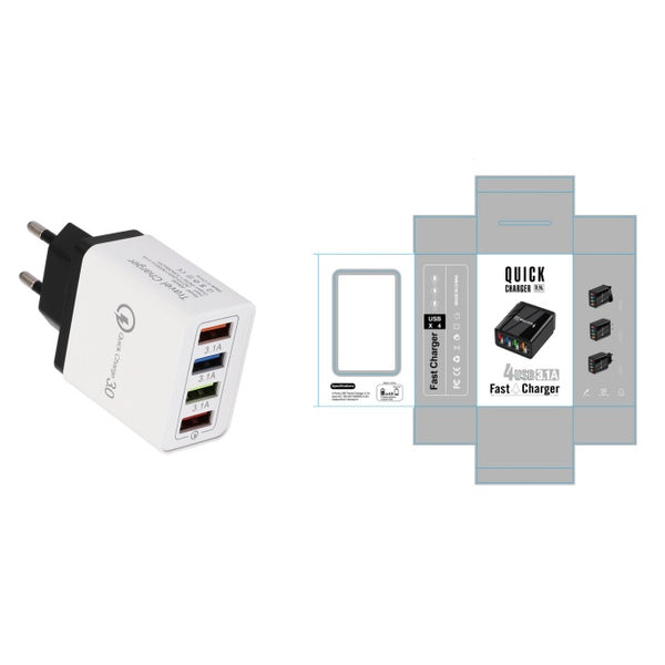 USB Charger Quick Charge 3.0 4 Phone Adapter For Tablet Portable Wall Mobile Charger Fast Charger