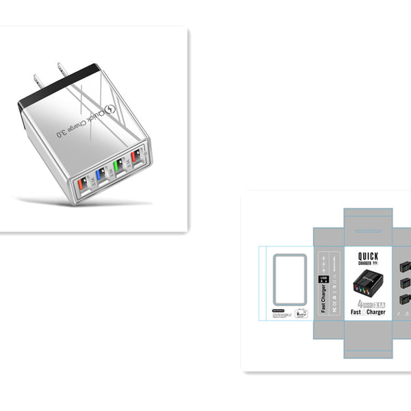 USB Charger Quick Charge 3.0 4 Phone Adapter For Tablet Portable Wall Mobile Charger Fast Charger